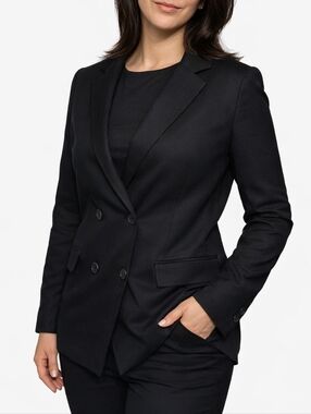 Madewell Black Blazer XS Double Breasted Tailored Jacket Stretch